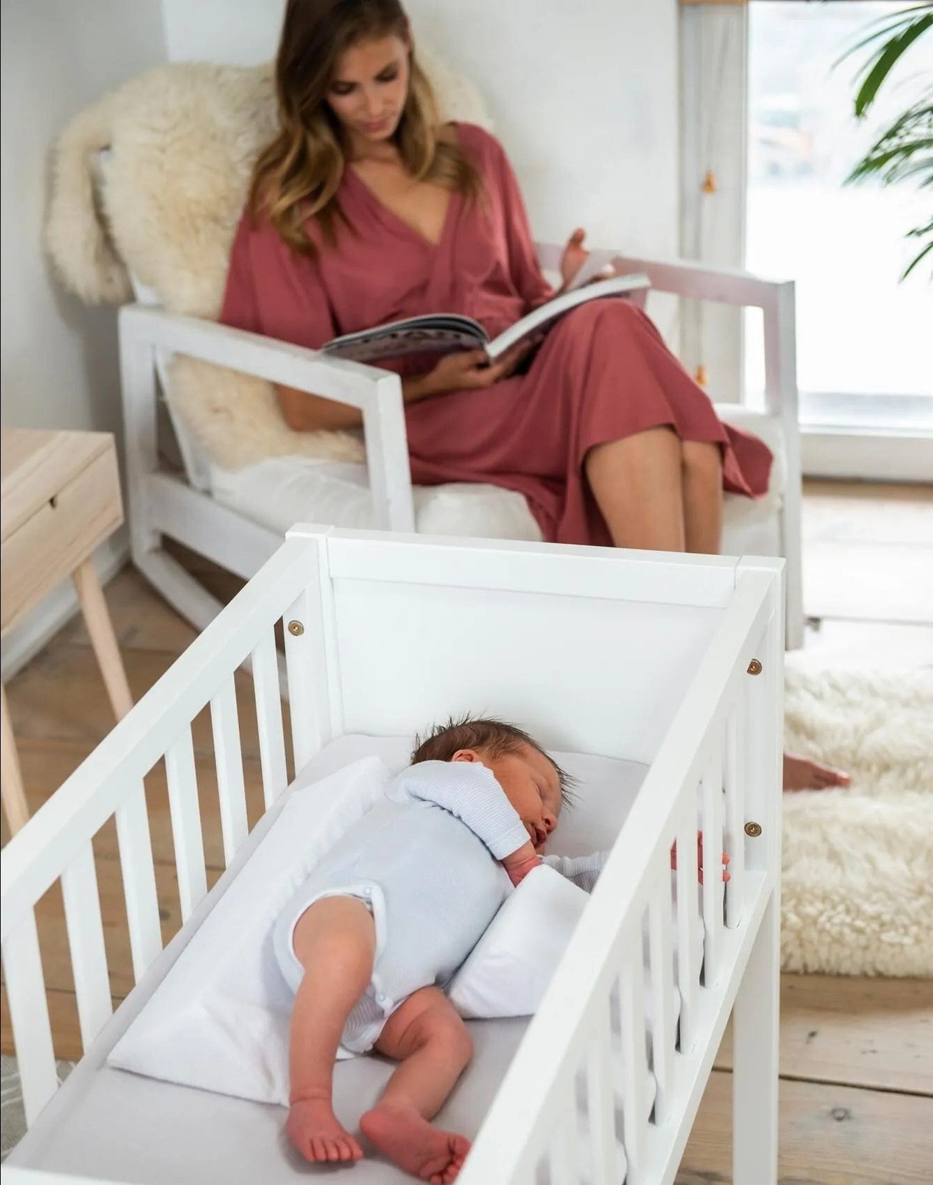 Almofada anti-rolamento para bebés - Posición de sono cómoda a 45°, fácil de lavar
