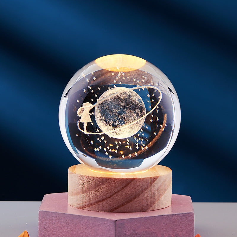 3D kristallen bol nachtlamp - Elegant licht voor een moderne sfeer