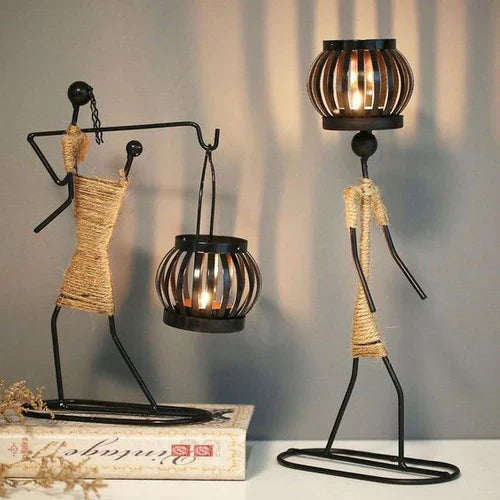 VintageMan Retro e elegante soporte para velas - elegancia feita a man
