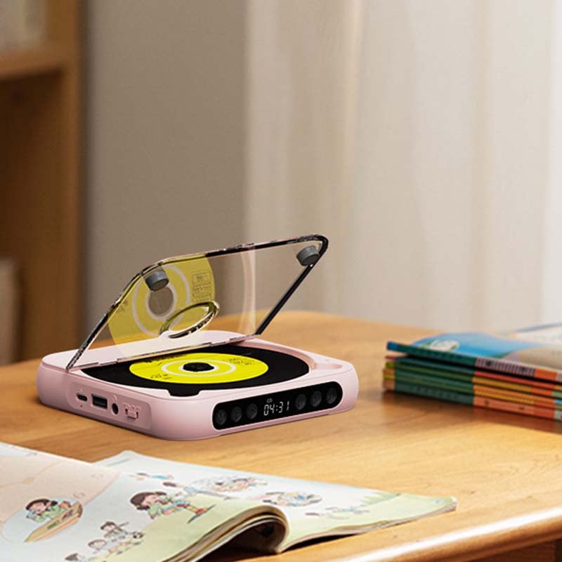Portable CD Speler – Bluetooth Muziekspeler met Oplaadbare Batterij en Koptelefoonaansluiting