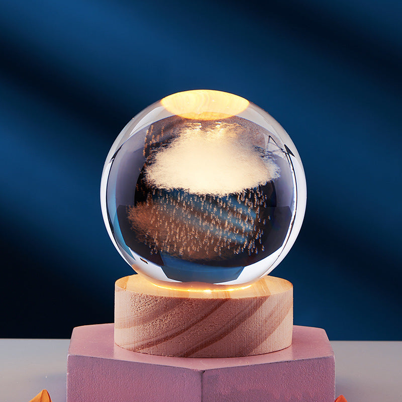 3D kristallen bol nachtlamp - Elegant licht voor een moderne sfeer
