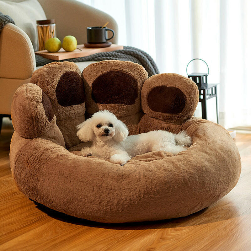 Melzano Cama Redonda para Cans Grande - Cama de Peluche de Luxo para Mascotas