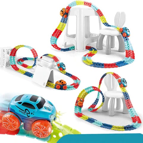 KidsPlay – Pista de carreiras magnética flexible e iluminada – a partir de 3 anos