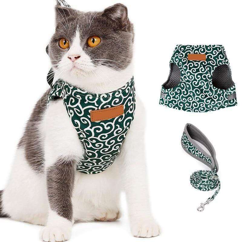 Pawver – Katten Harnas Set Ademend Gaas & Verstelbaar – Voor Buiten