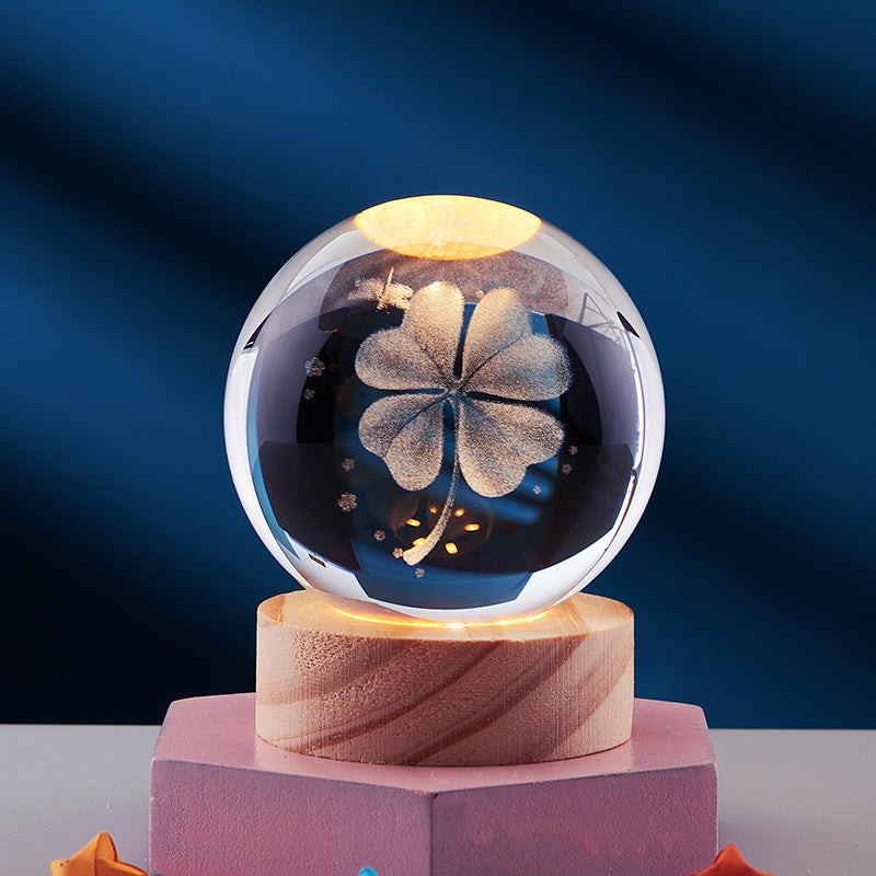 3D kristallen bol nachtlamp - Elegant licht voor een moderne sfeer