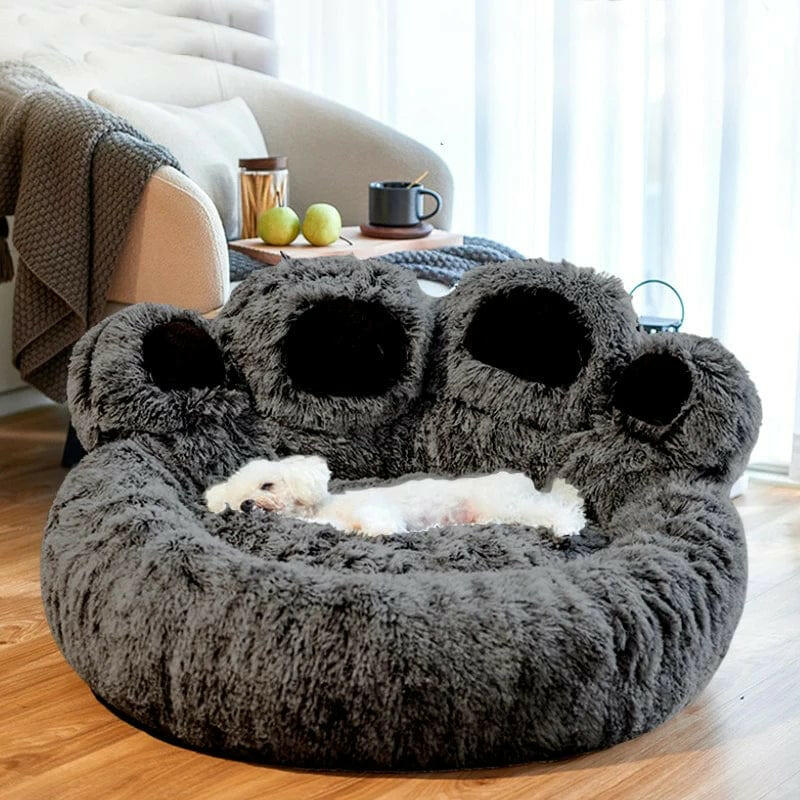 Melzano Cama Redonda para Cans Grande - Cama de Peluche de Luxo para Mascotas