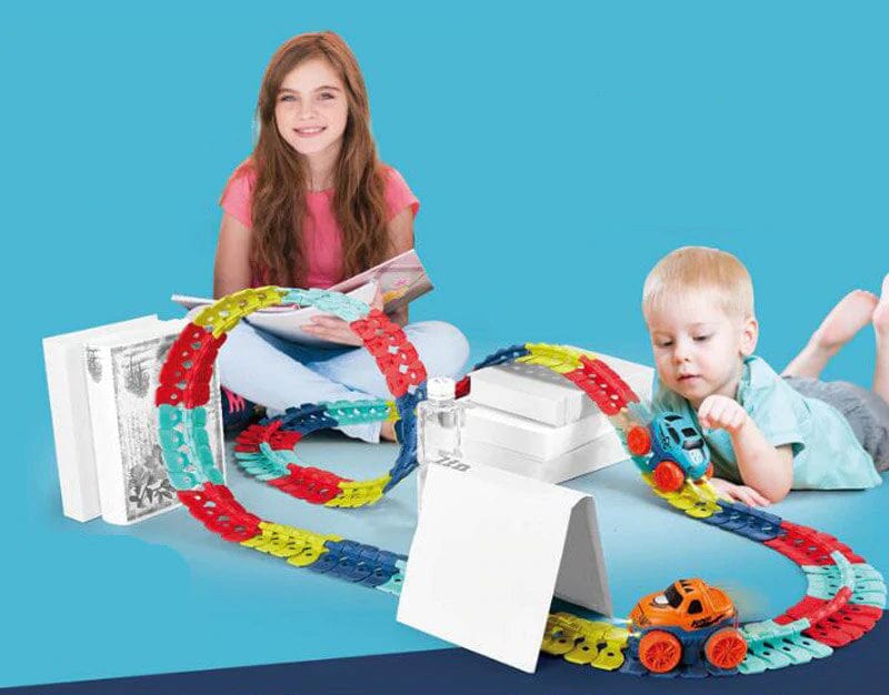 KidsPlay – Pista de carreiras magnética flexible e iluminada – a partir de 3 anos