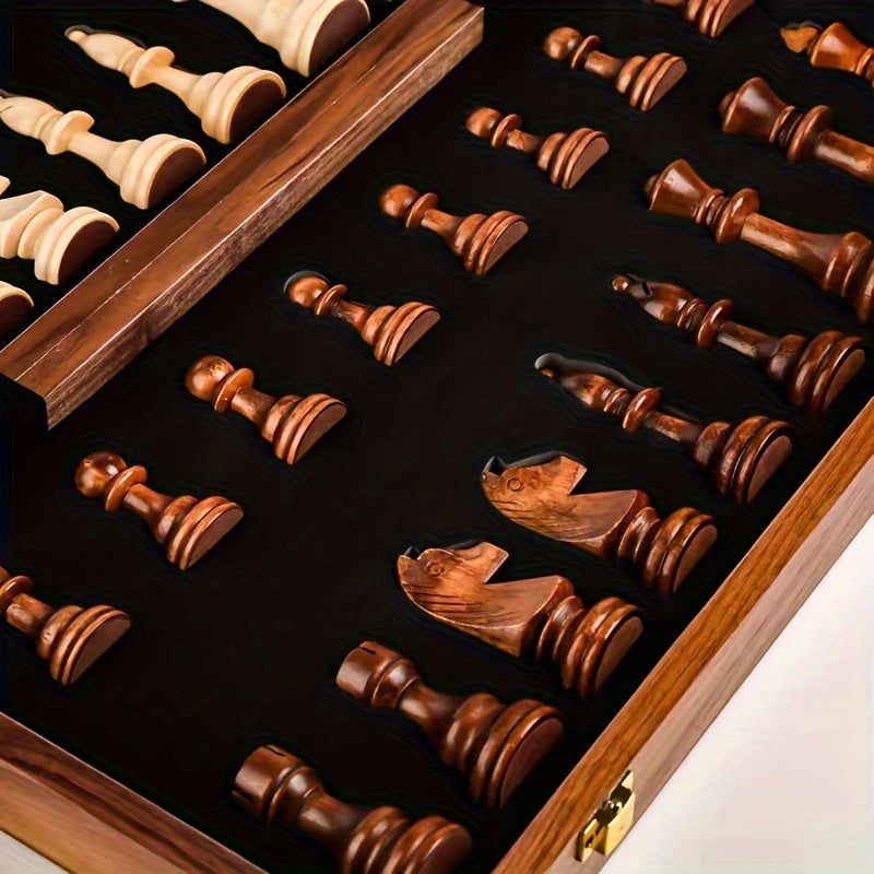 Regalis – Wooden chess set with foldable tournament board & storage space