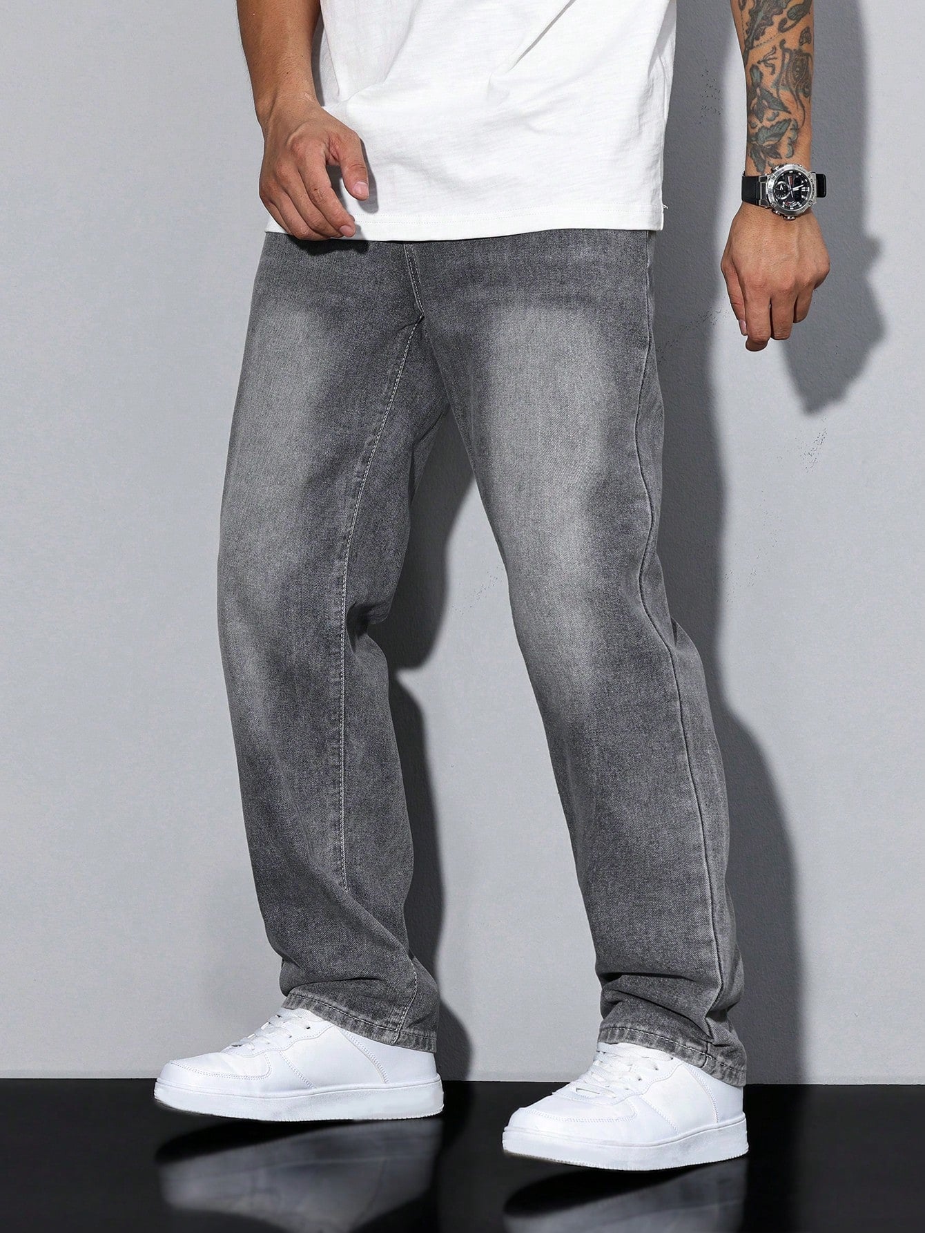 DenimCraft – Men's Jeans Daan in Solid Color – Casual Allrounder for Every Occasion