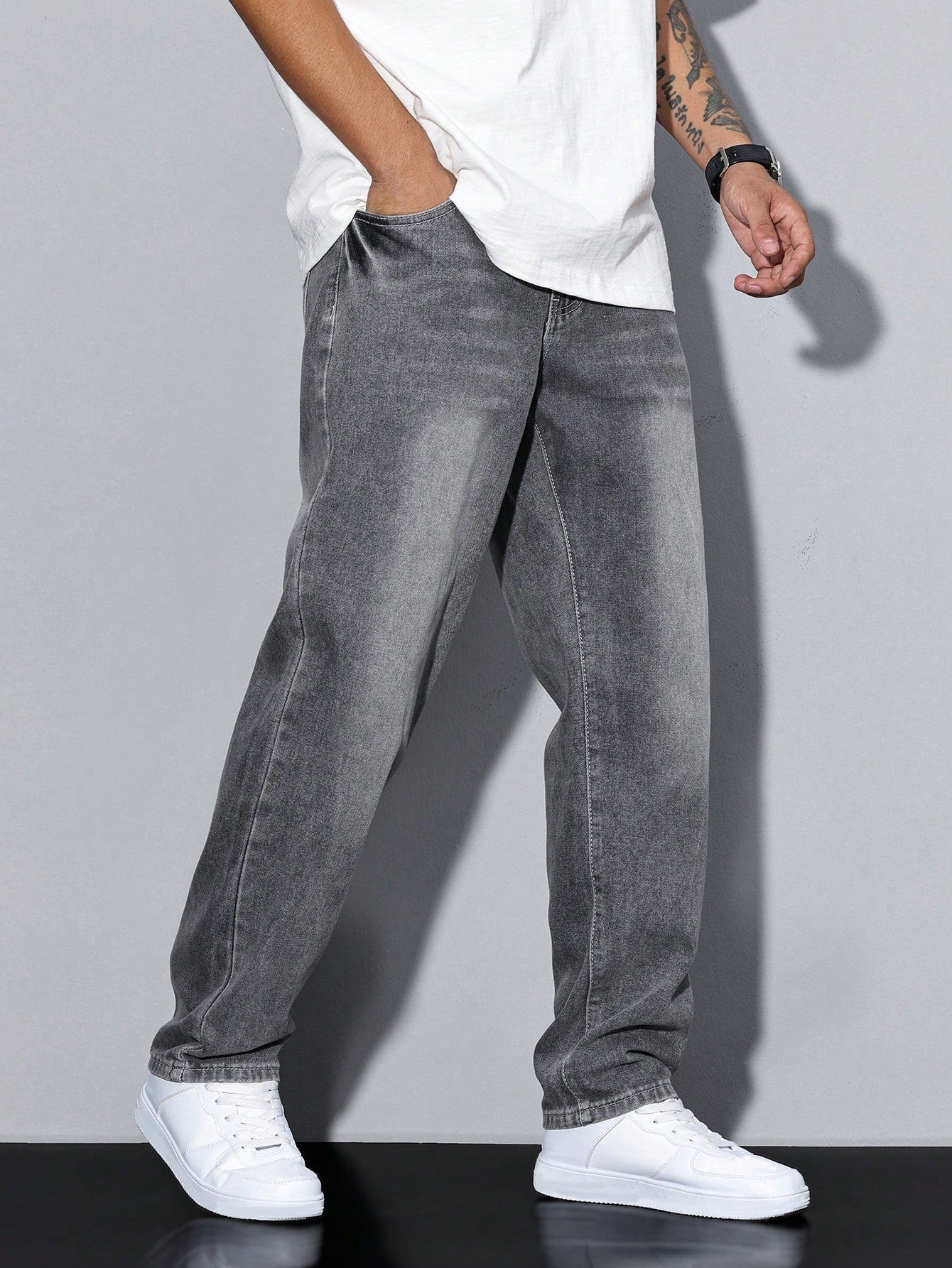 DenimCraft – Men's Jeans Daan in Solid Color – Casual Allrounder for Every Occasion