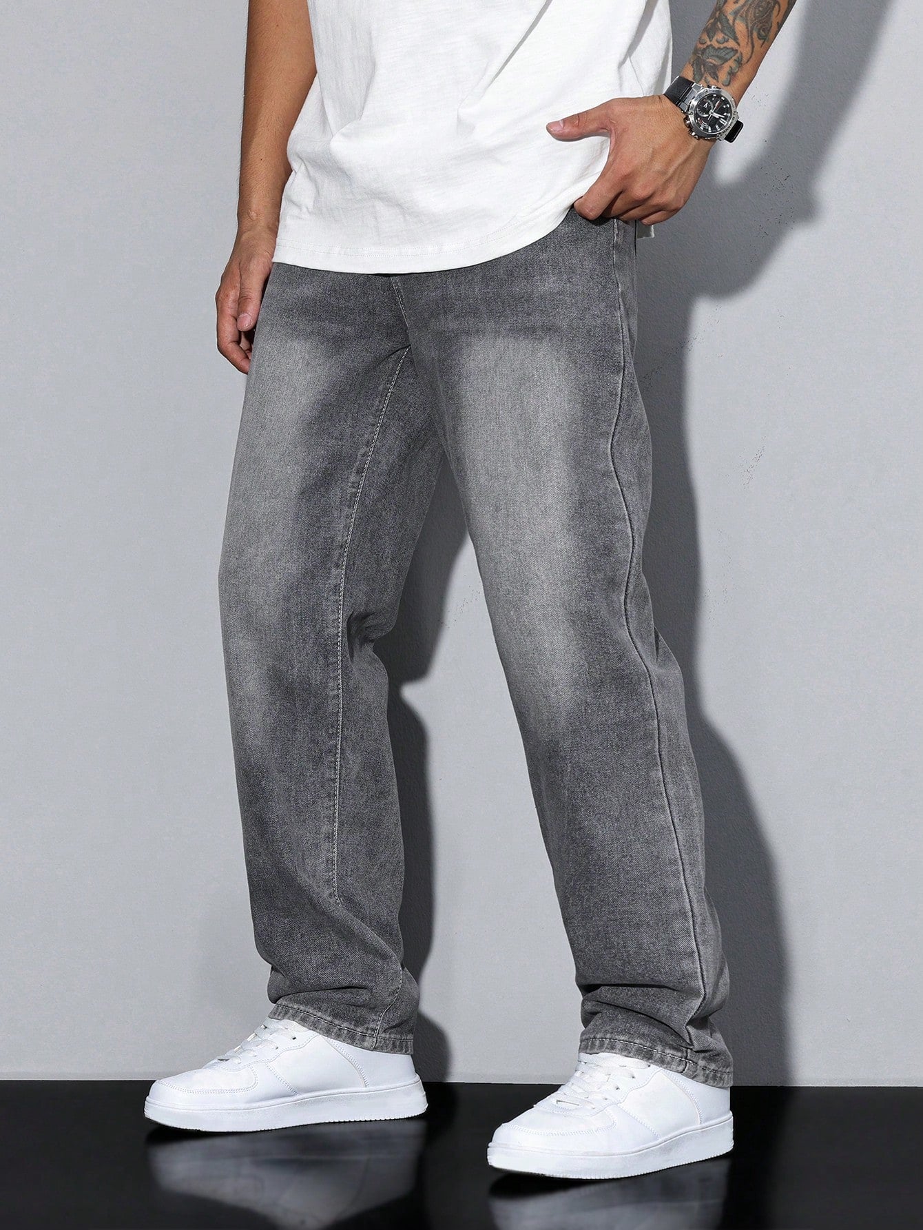 DenimCraft – Men's Jeans Daan in Solid Color – Casual Allrounder for Every Occasion