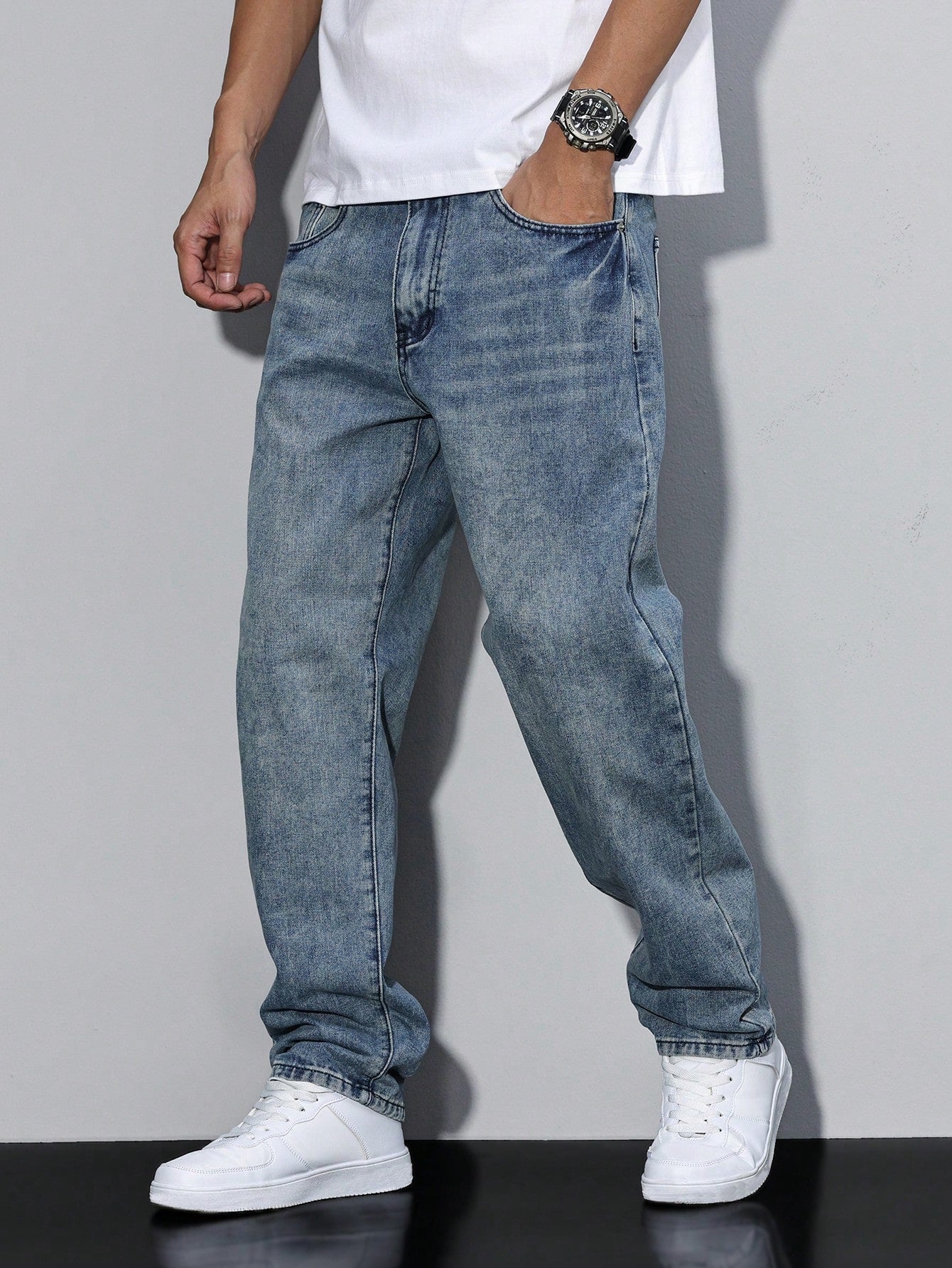 DenimCraft – Men's Jeans Daan in Solid Color – Casual Allrounder for Every Occasion