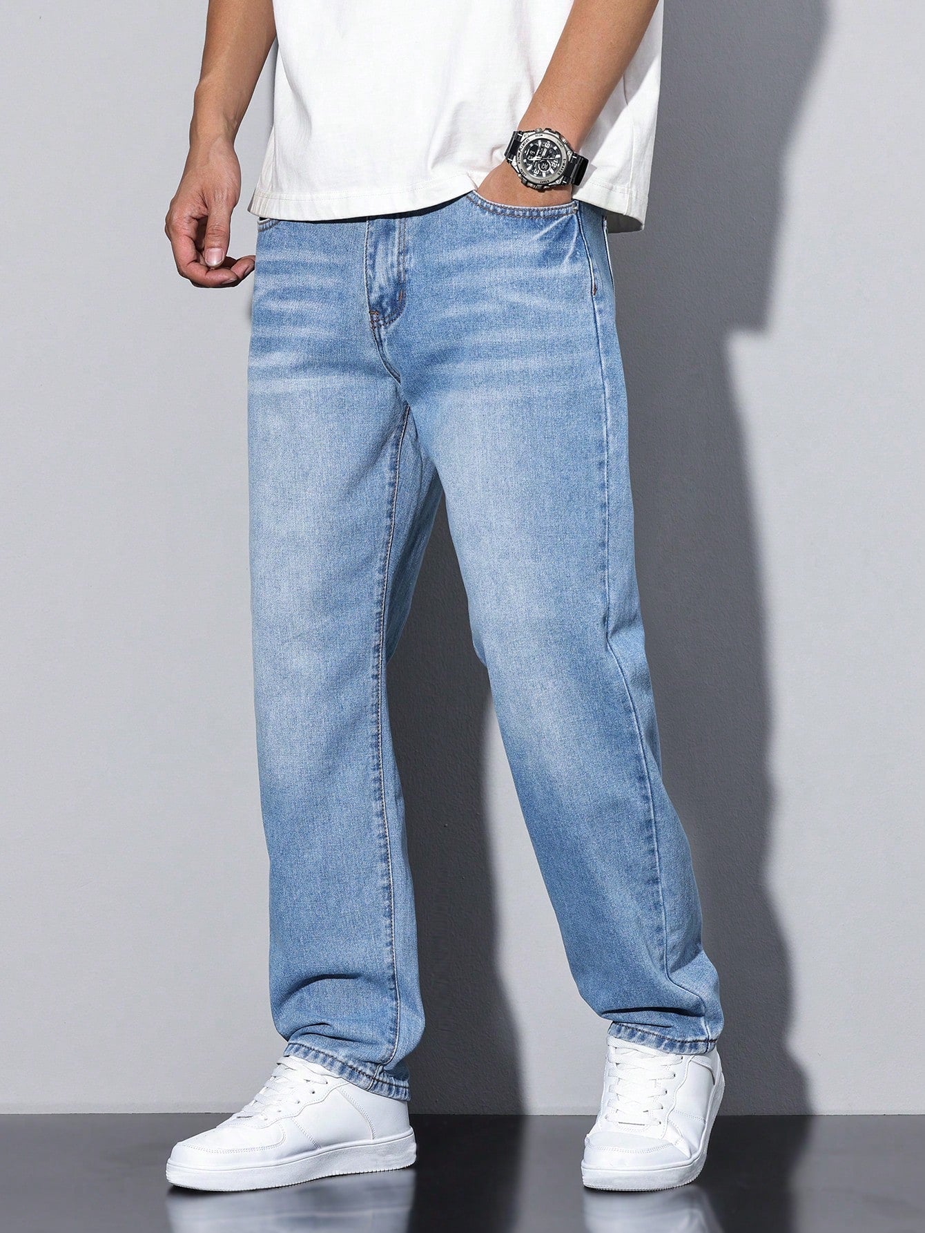 DenimCraft – Men's Jeans Daan in Solid Color – Casual Allrounder for Every Occasion