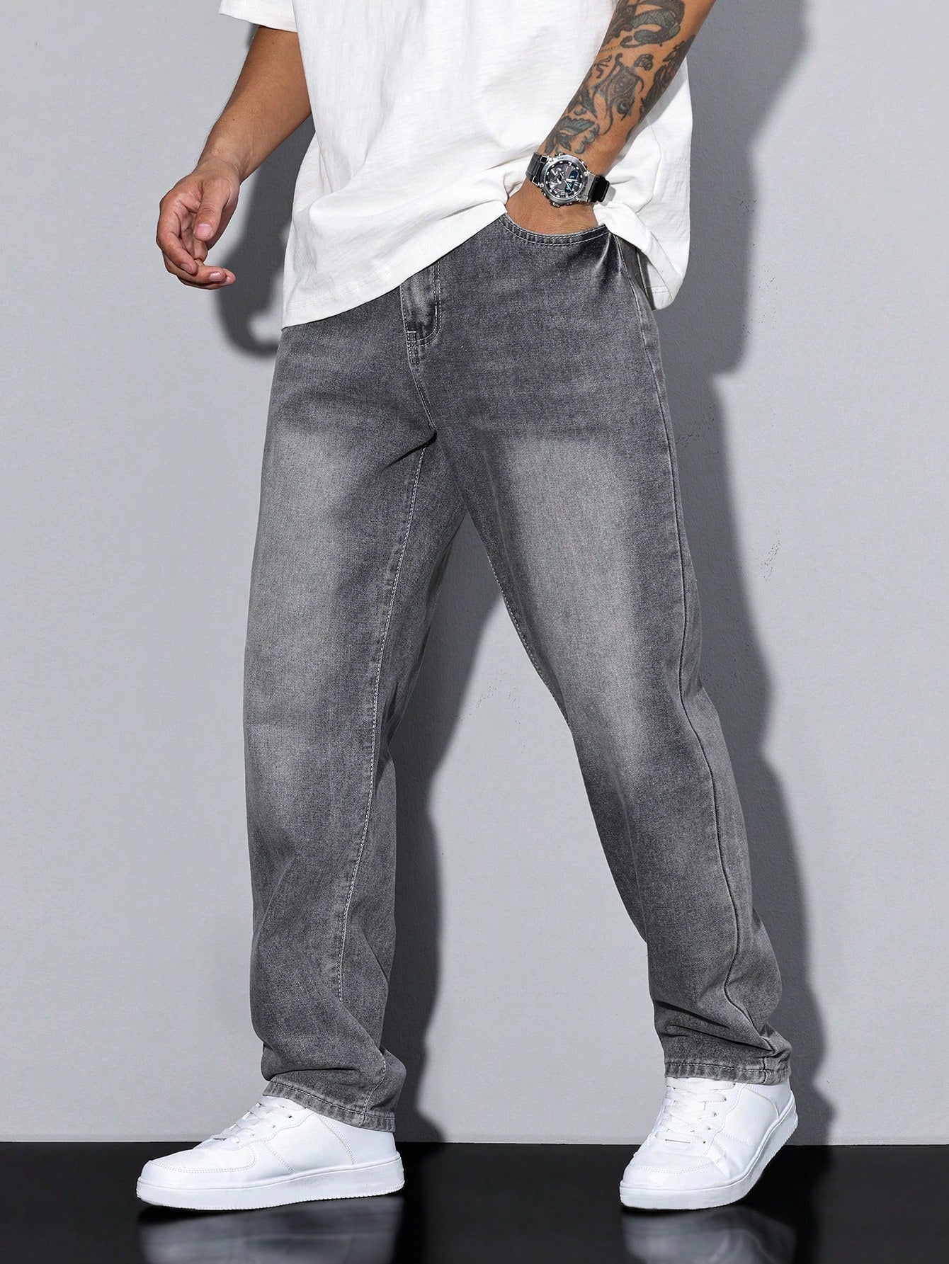 DenimCraft – Men's Jeans Daan in Solid Color – Casual Allrounder for Every Occasion