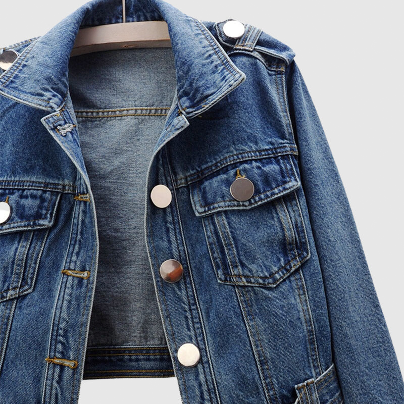 Uni Jas | Chaqueta vaqueira curta para mulleres con detalles clásicos