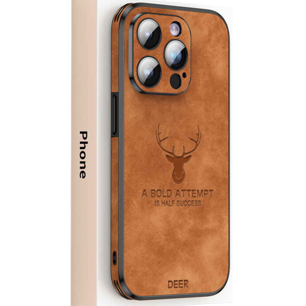 Deer – funda para iPhone de coiro auténtico e resistente a golpes – deseño elegante e delgado