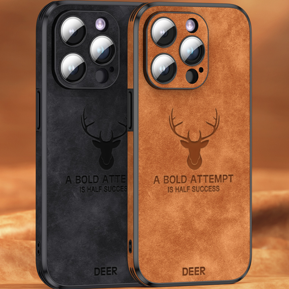 Deer – funda para iPhone de coiro auténtico e resistente a golpes – deseño elegante e delgado