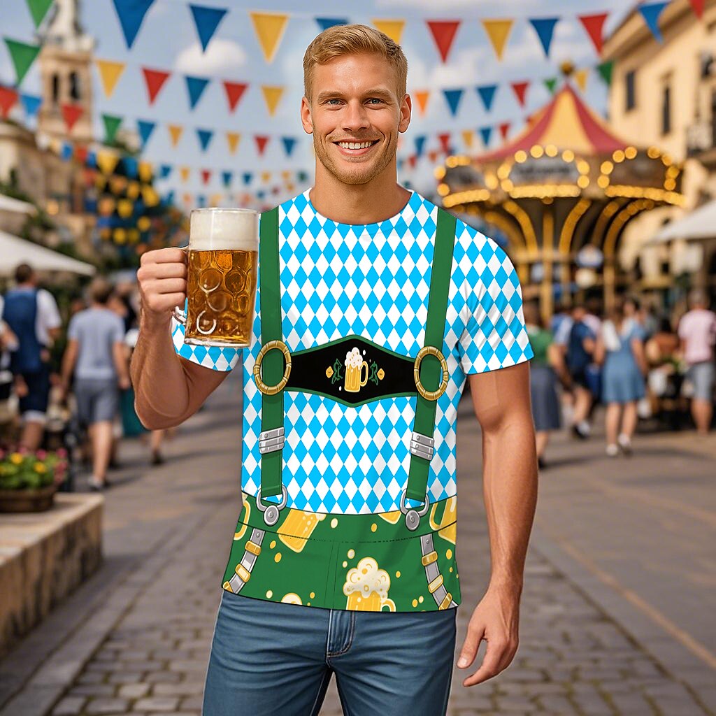 Trachtenwitz – Heren-T-Shirt met Lederhosen-Print – Jouw humorvolle Wiesn-look