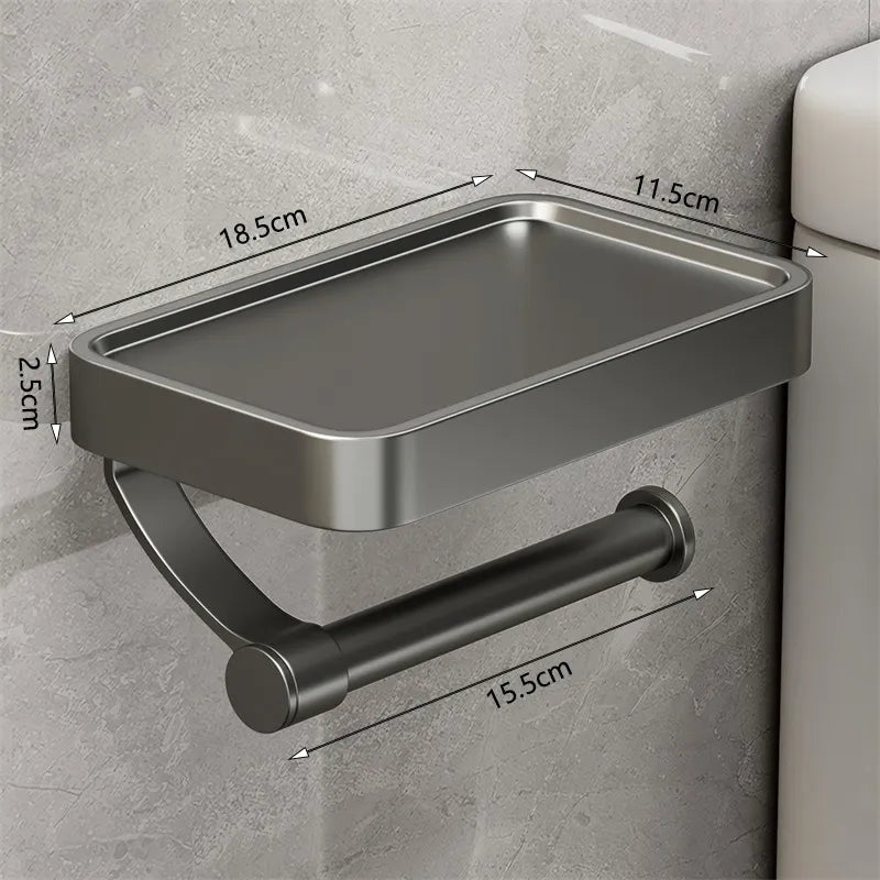 Stalux – Toilettenpapierhalter mit Ablage aus Edelstahl – Badezimmer