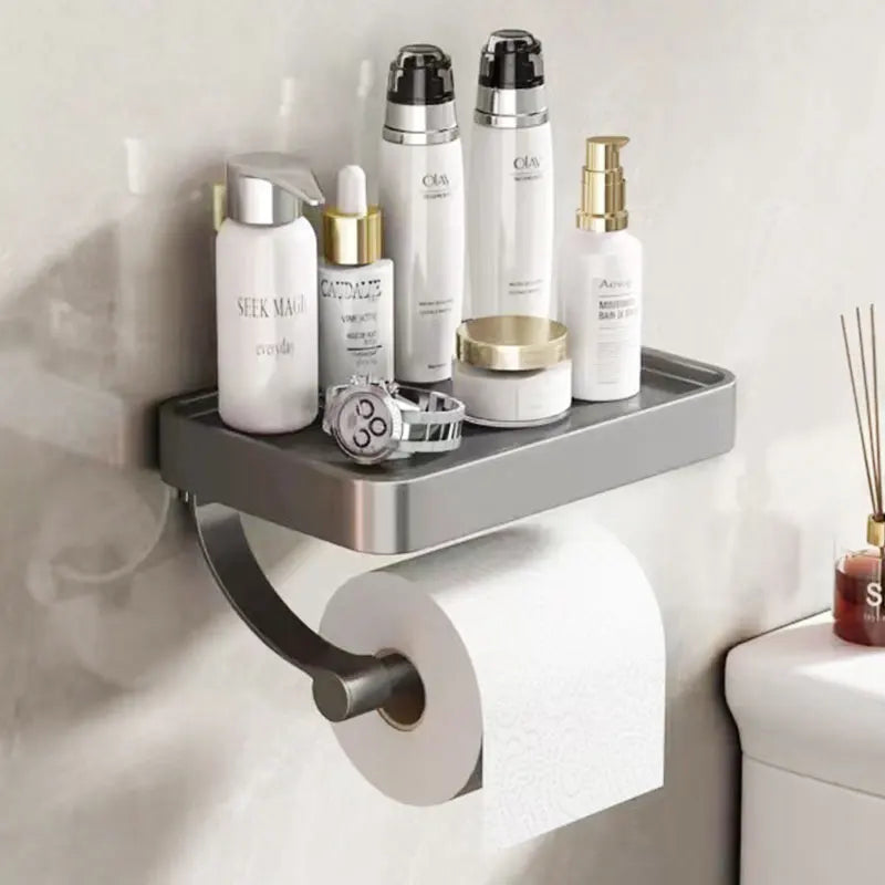 Stalux – Toilettenpapierhalter mit Ablage aus Edelstahl – Badezimmer