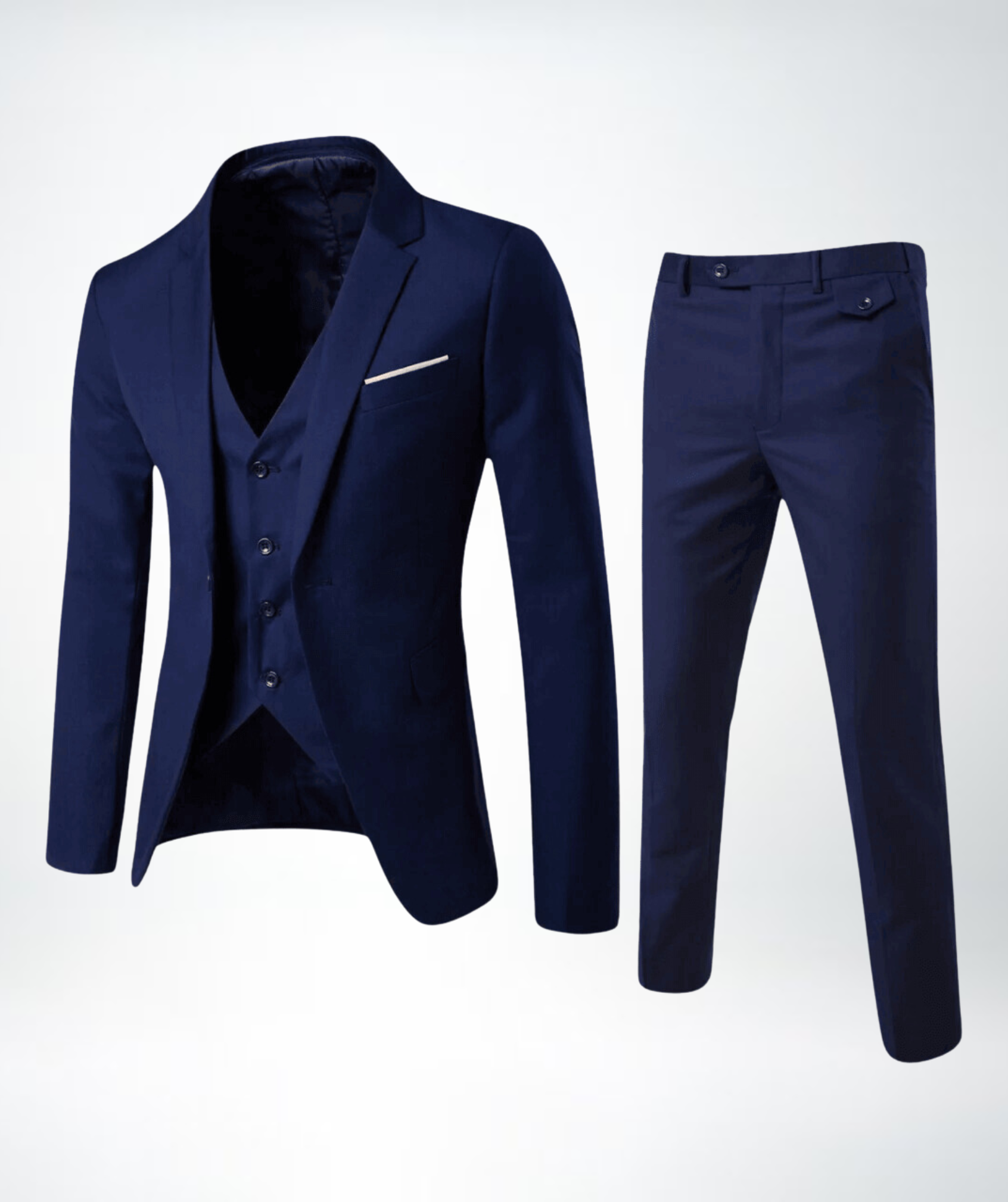 Fine men's suit – three-piece suit with vest and modern fit