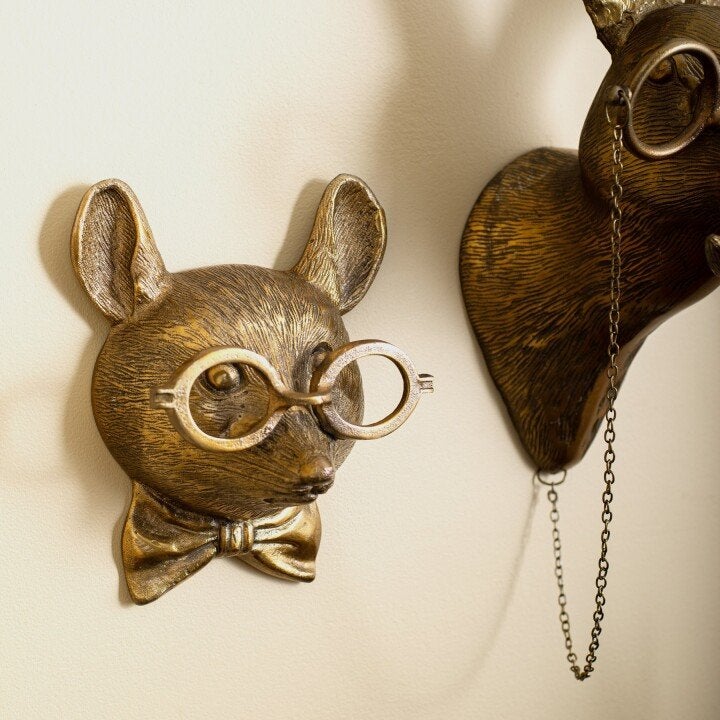 WallCritters – Decoración de parede con cabezas de animais divertidos – Deseño de resina pintado a man