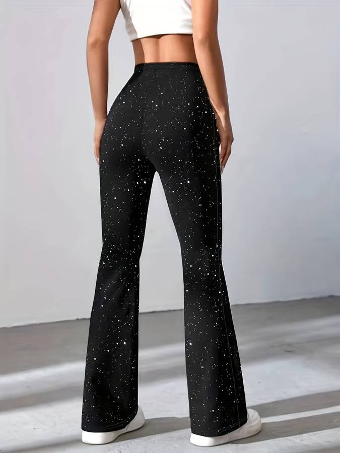 Tasha Hose | Glitzer ausgestellte Hose für glamouröse Abendlooks