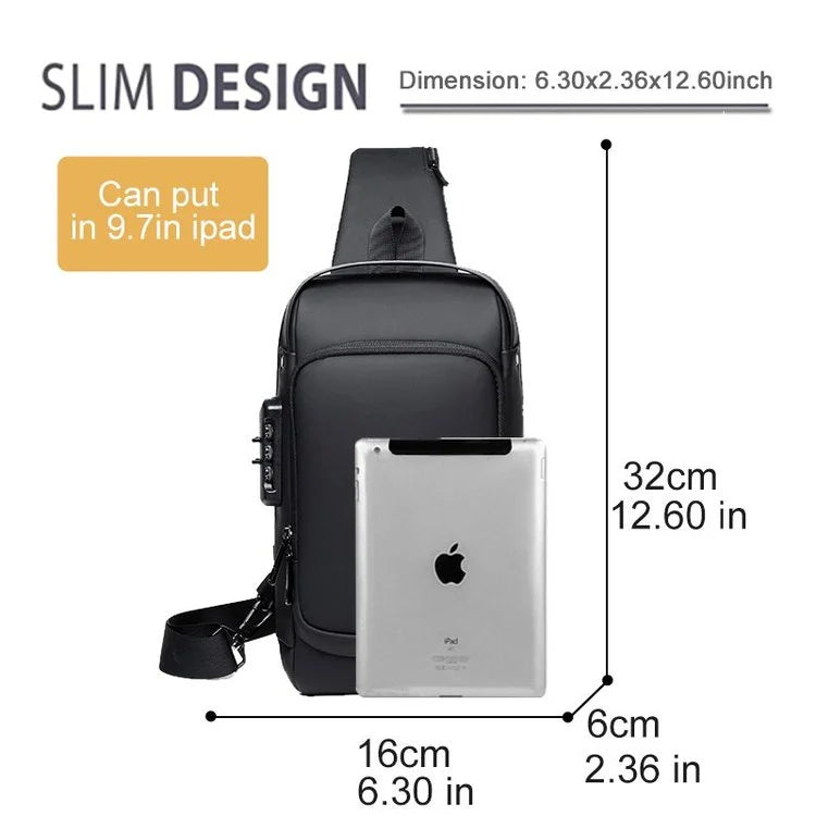 Revalki James | USB anti-theft shoulder bag for travel and sports