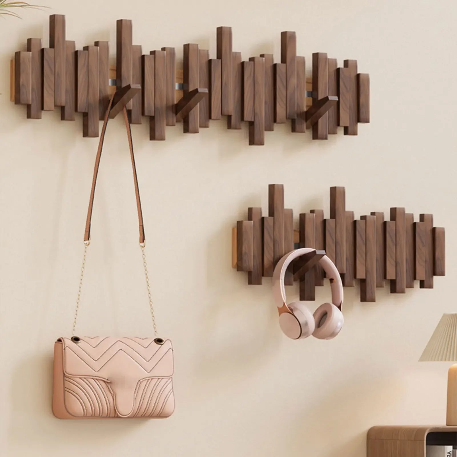 Kapstok met Magnetische Klapbare Haken en Houten Opties Vestragear