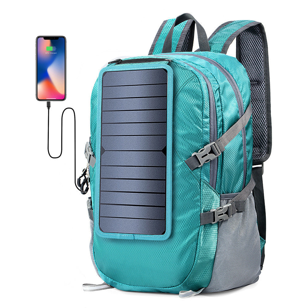 Mochila de enerxía solar – 30L lixeira e resistente á auga con USB