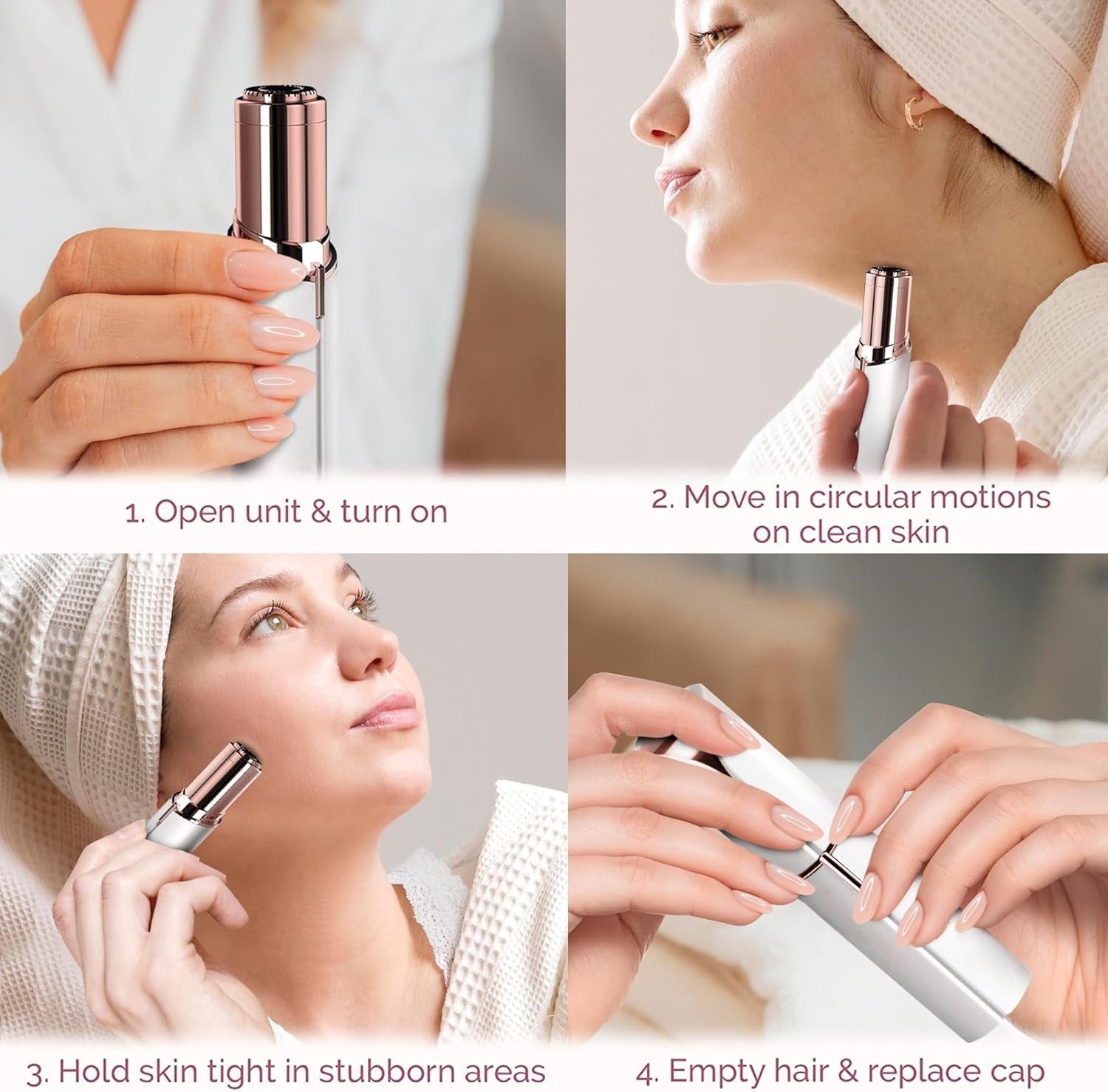 Removedor de pelo facial impecable – Solución indolora e elegante para unha pel sedosa, cada día