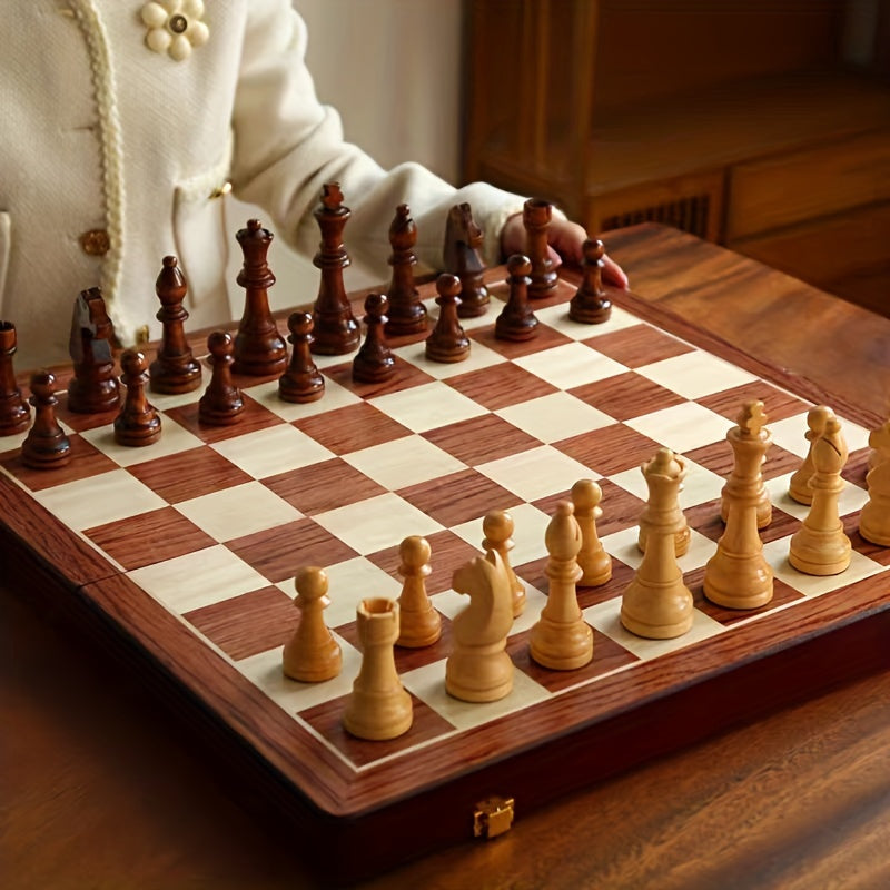Regalis – Wooden chess set with foldable tournament board & storage space