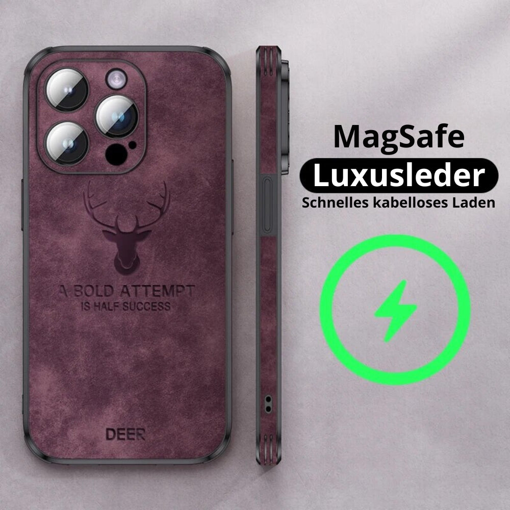 Deer – funda para iPhone de coiro auténtico e resistente a golpes – deseño elegante e delgado