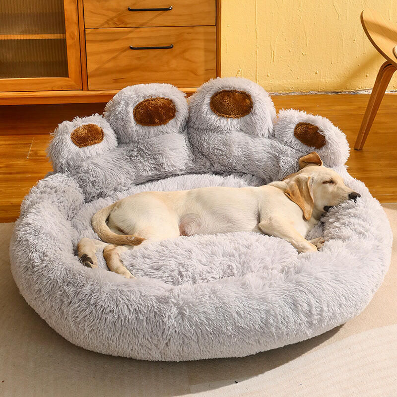 Melzano Cama Redonda para Cans Grande - Cama de Peluche de Luxo para Mascotas
