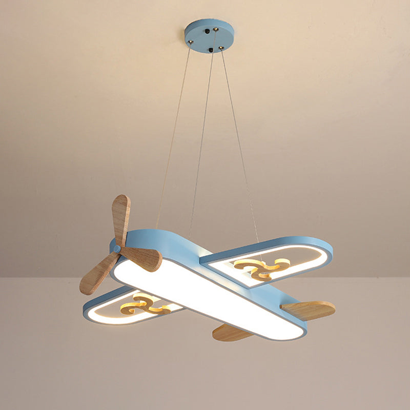 Làmpada de sostre per a habitació infantil – Disseny d'avió amb il·luminació LED ajustable i comandament a distància