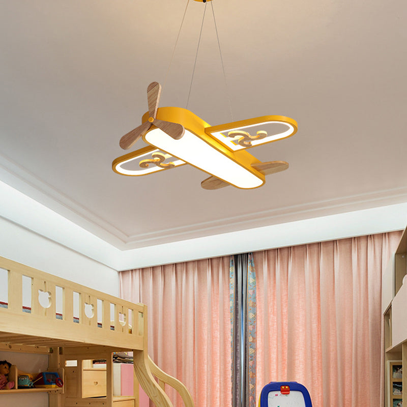 Làmpada de sostre per a habitació infantil – Disseny d'avió amb il·luminació LED ajustable i comandament a distància