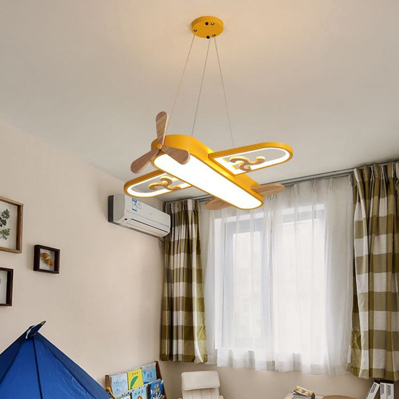 Làmpada de sostre per a habitació infantil – Disseny d'avió amb il·luminació LED ajustable i comandament a distància