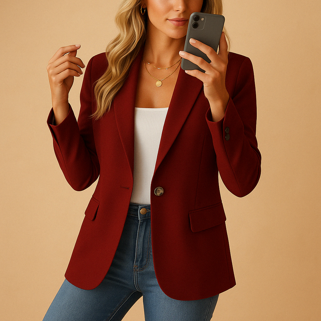 Lunira – Blazer de mujer stretch entallado – Look de oficina y tiempo libre
