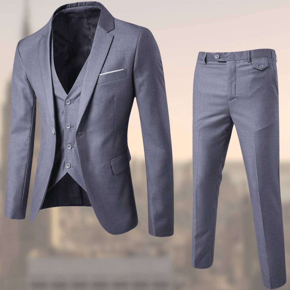 Fine men's suit – three-piece suit with vest and modern fit