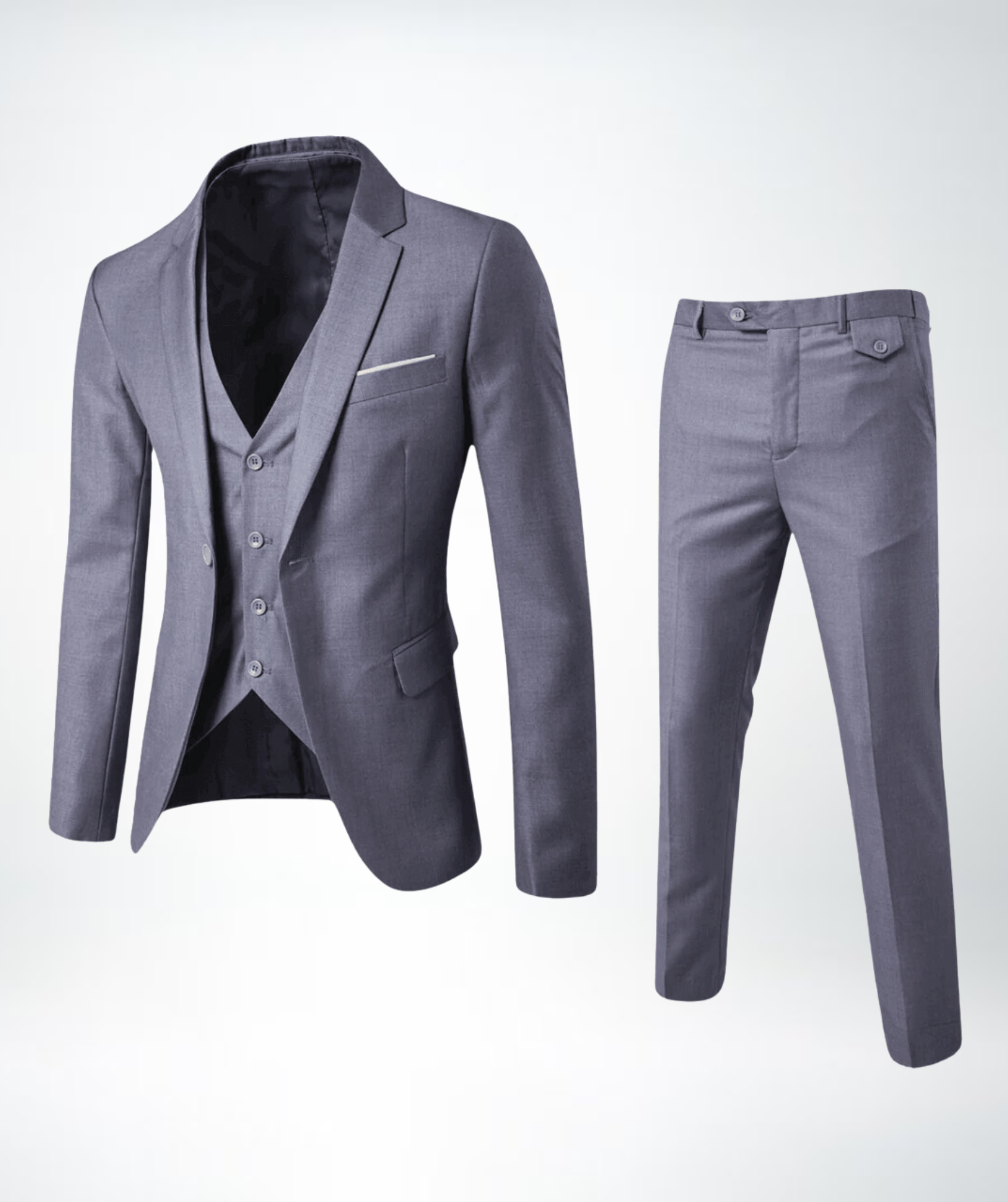 Fine men's suit – three-piece suit with vest and modern fit