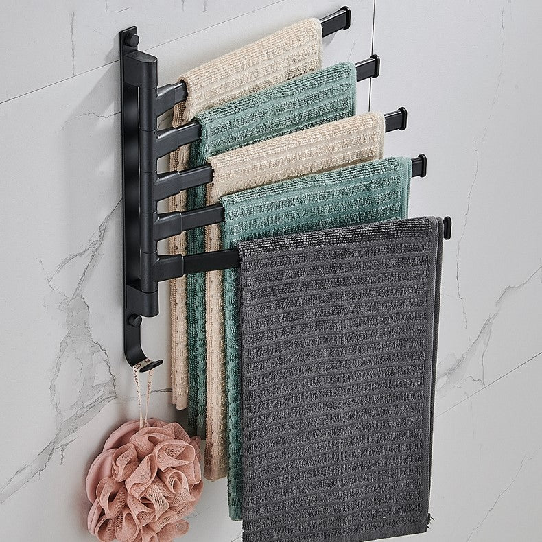 Tidyrack Toallero – 5 Brazos Giratorios y Diseño Moderno en Negro Mate