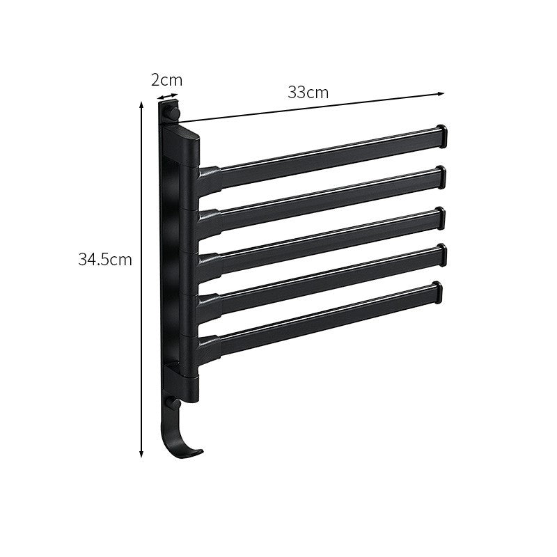 Tidyrack Toallero – 5 Brazos Giratorios y Diseño Moderno en Negro Mate