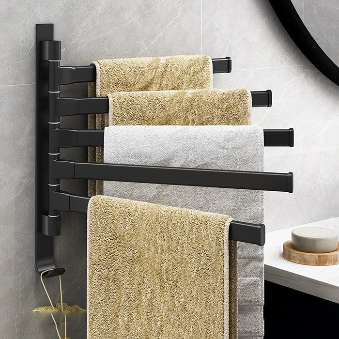 Tidyrack Toallero – 5 Brazos Giratorios y Diseño Moderno en Negro Mate
