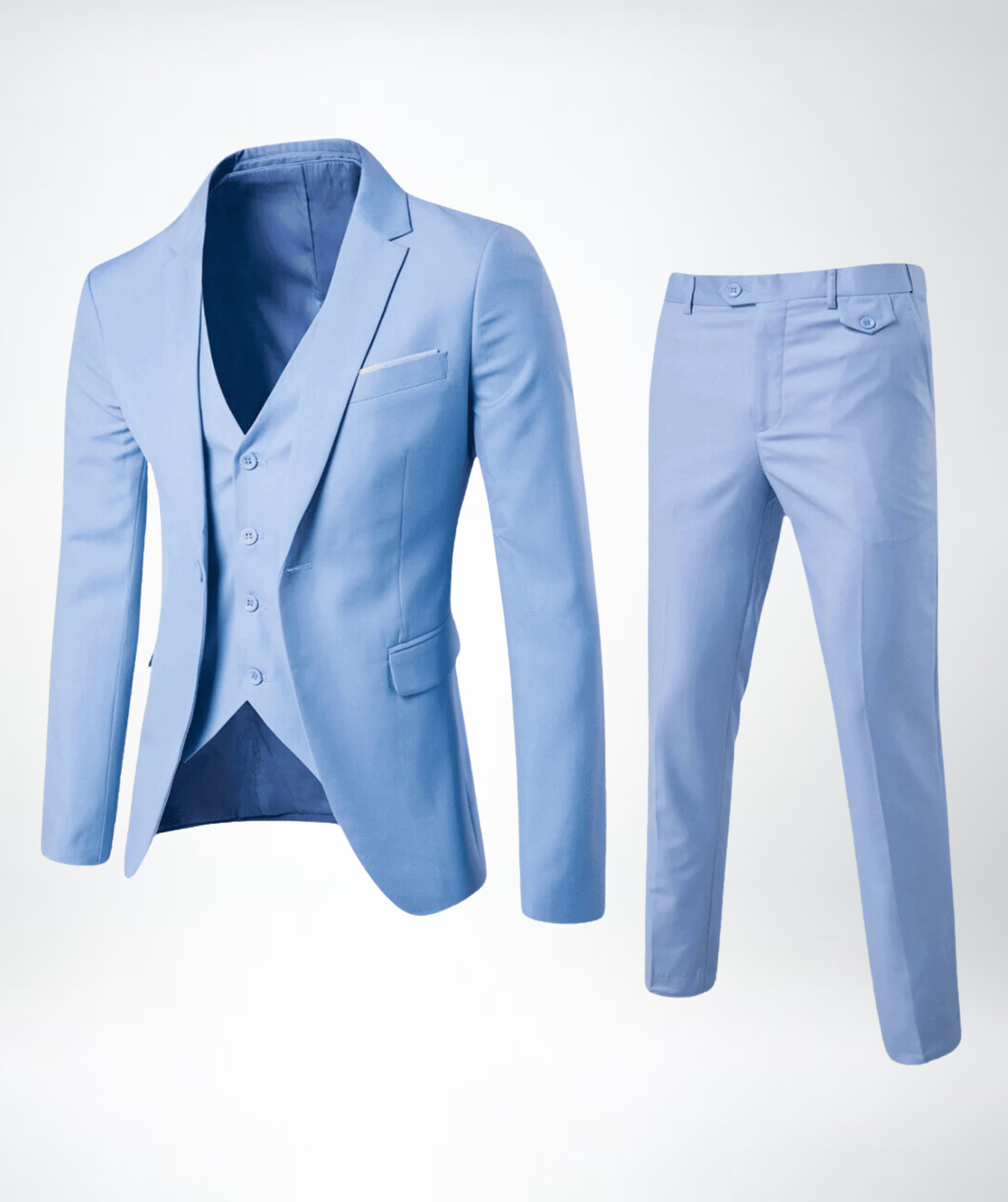 Fine men's suit – three-piece suit with vest and modern fit