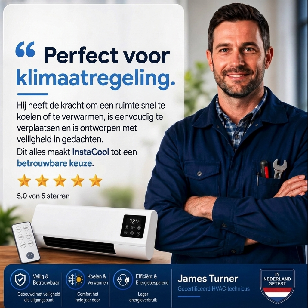 Luchtkoeler 2-in-1 – wandmodel met timer, afstandsbediening en verwarming VestraGear