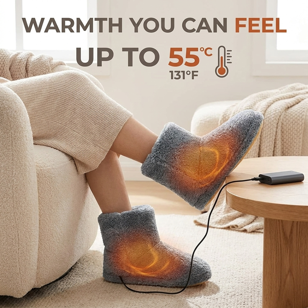 Verwarmde snowboots – USB-oplaadbaar met pluche voering VestraGear