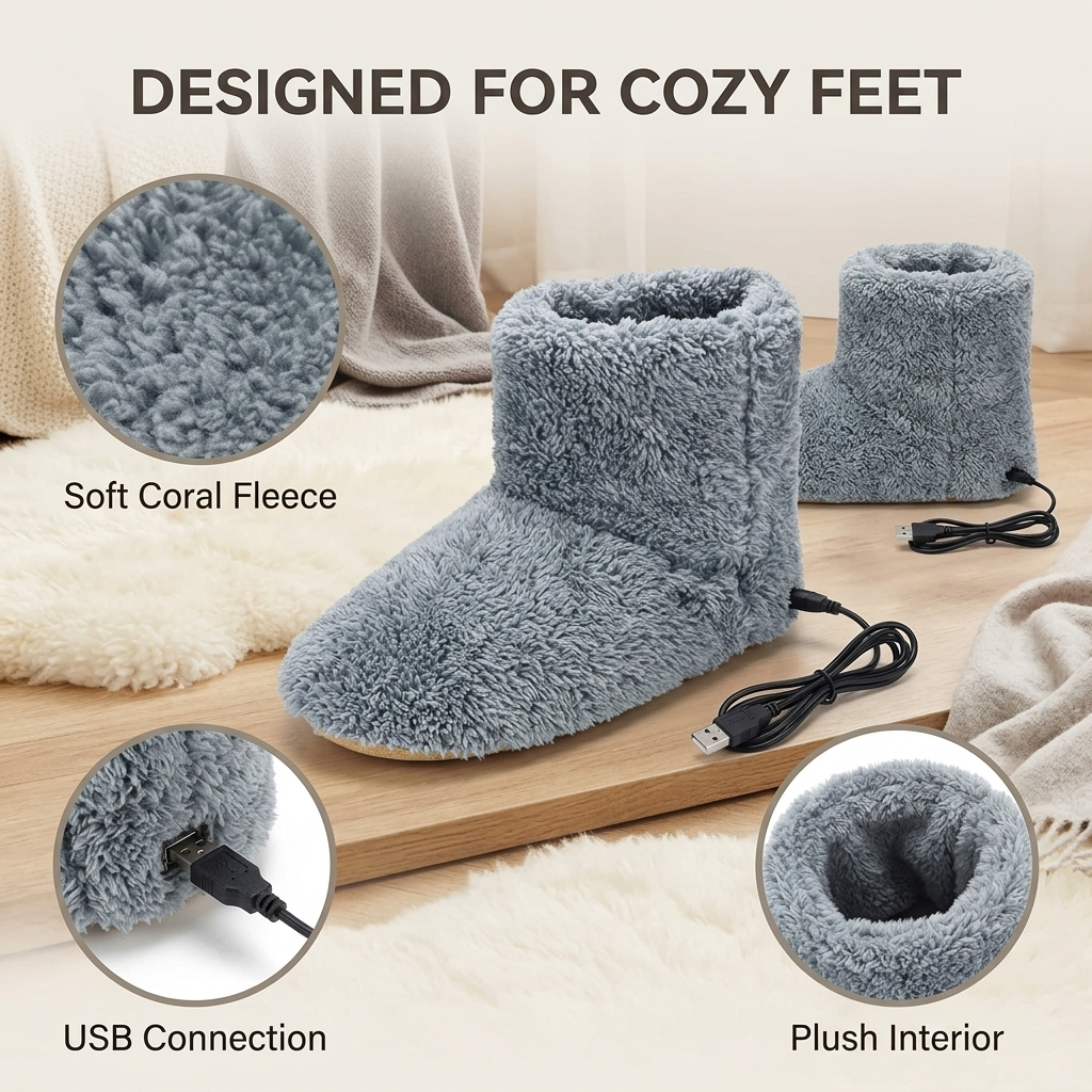 Verwarmde snowboots – USB-oplaadbaar met pluche voering VestraGear