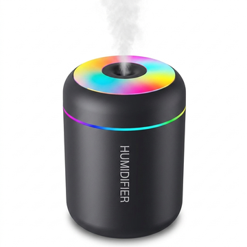 Mini luchtbevochtiger 180 ml – USB, geurfunctie en sfeerlicht VestraGear