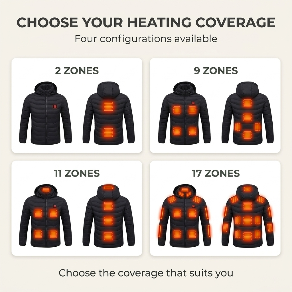 Slimme verwarmingsjas heren – USB-thermostaat en warmtezones VestraGear