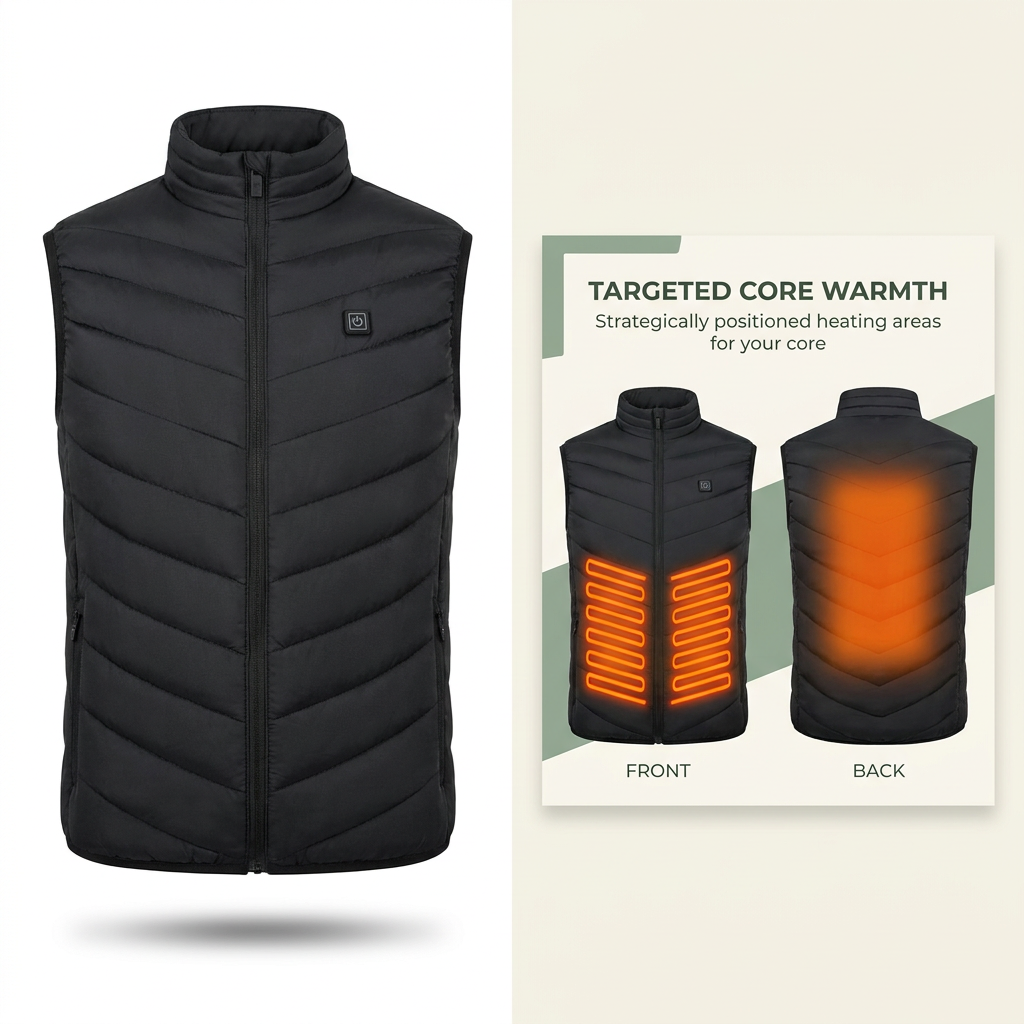 Verwarmd bodywarmer vest – instelbare zones en vrije armen VestraGear